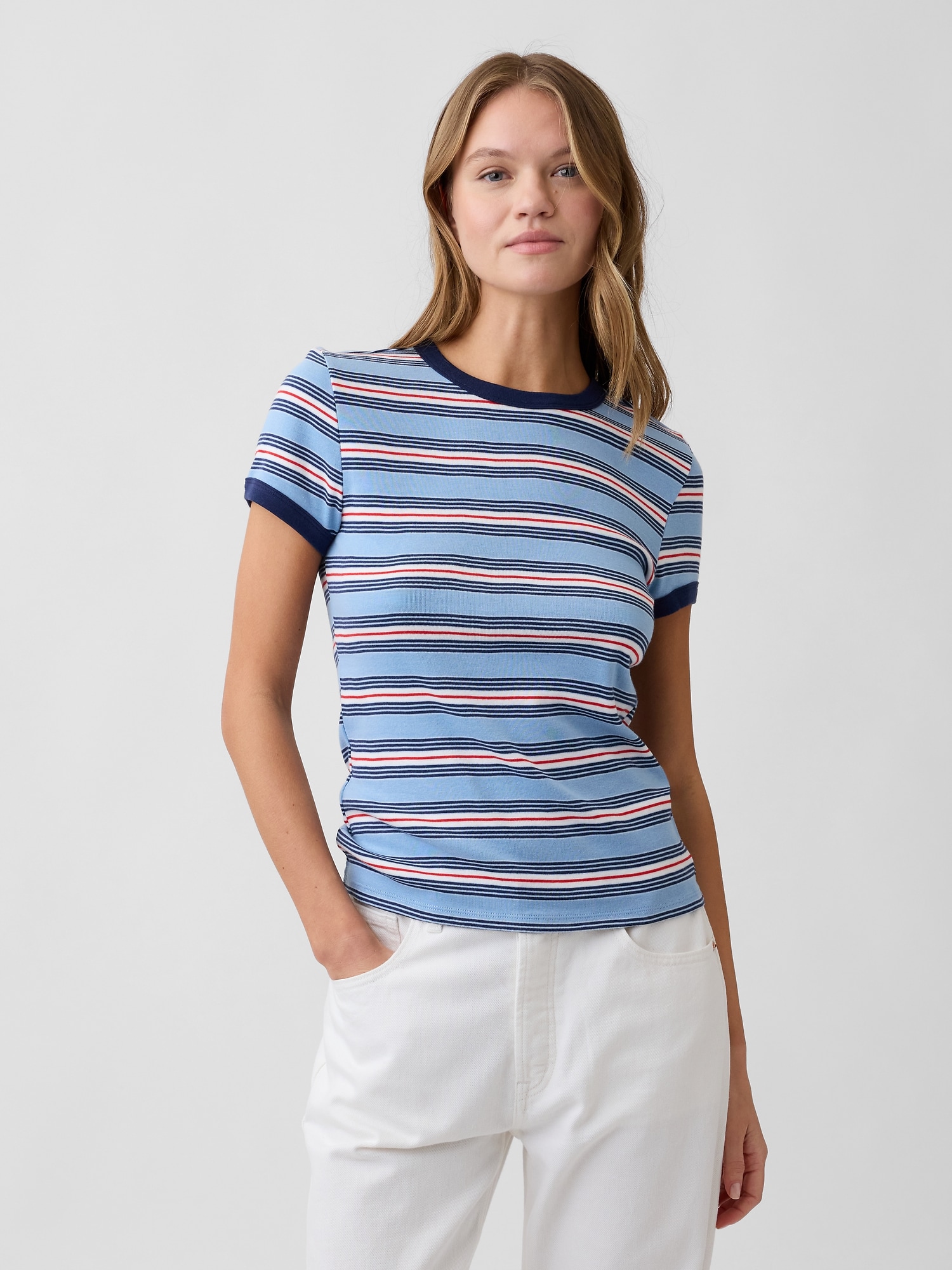 Modern Ribbed Crewneck T-Shirt