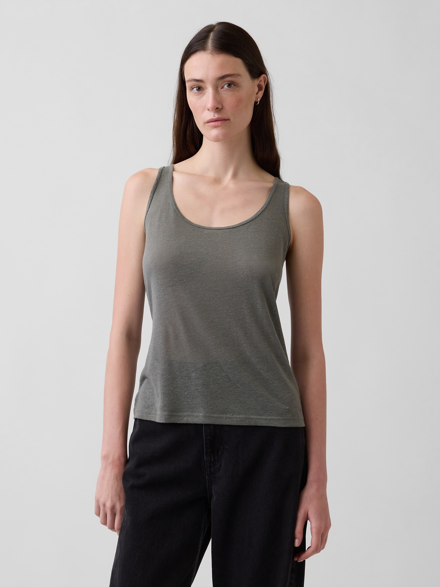 Linen-Blend Tank Top
