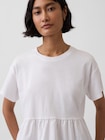 オーガニックコットン オーバーサイズ ミックスメディア ティアードTシャツ-3