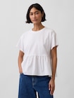 オーガニックコットン オーバーサイズ ミックスメディア ティアードTシャツ-0