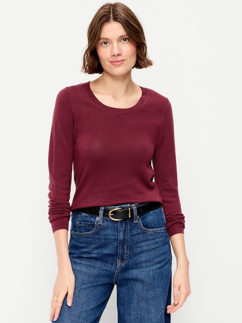 Fitted Scoop-Neck Cropped Jersey Sweater