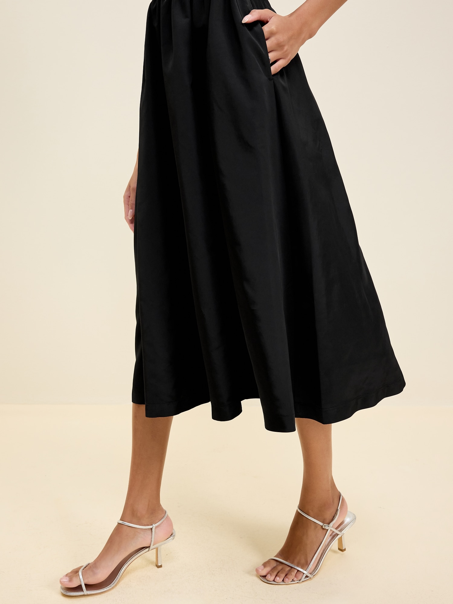 The Occasion by Old Navy Fit & Flare Sleeveless Taffeta Midi Dress | Old  Navy