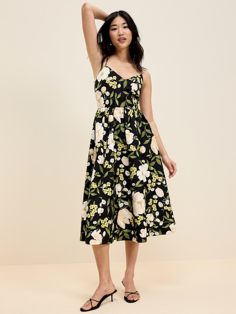 The Occasion by Old Navy Fit & Flare Sleeveless Taffeta Midi Dress