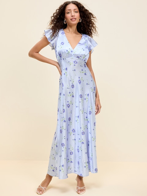 The Occasion by Old Navy Satin Flutter-Sleeve Maxi Dress
