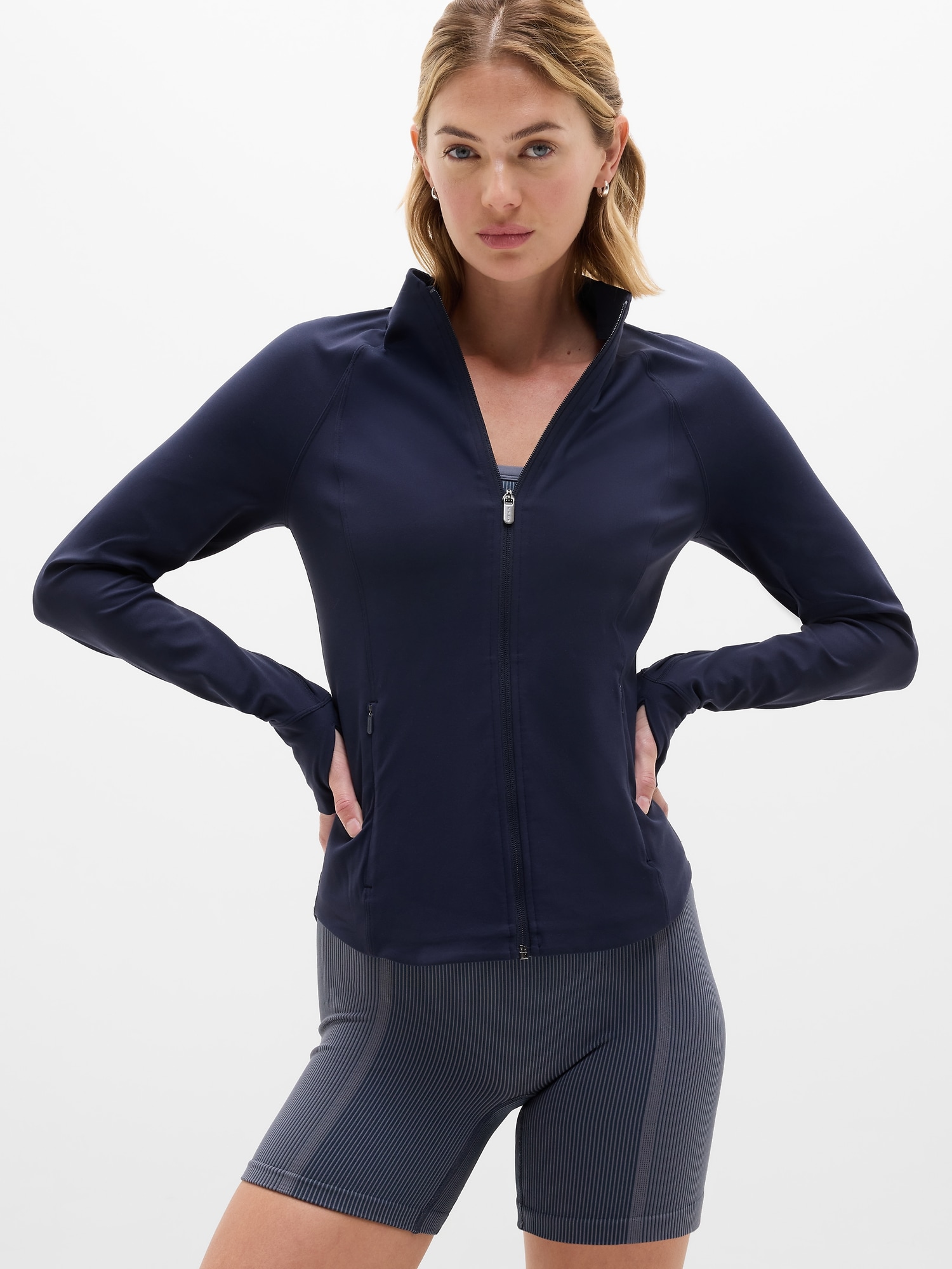 Athleta Salutation Jacket In Navy