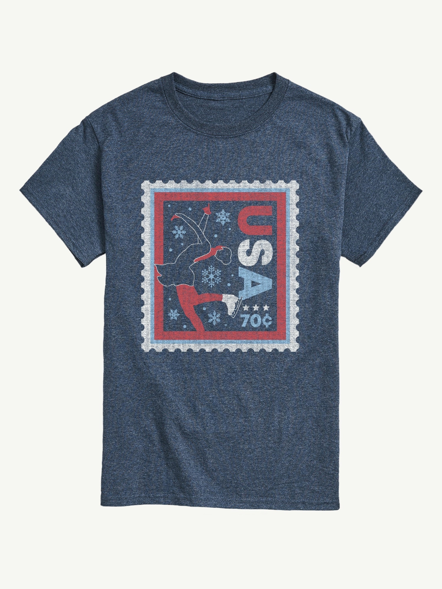 Figure Skater Stamp Short Sleeve Graphic T-Shirt