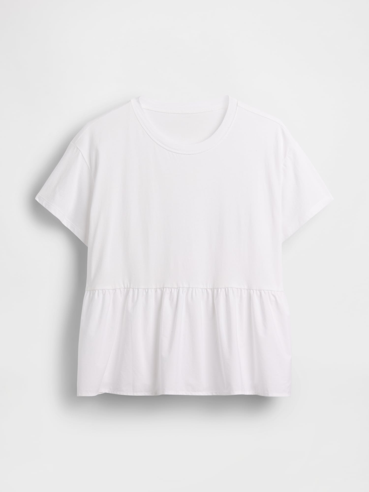 オーガニックコットン オーバーサイズ ミックスメディア ティアードTシャツ-4