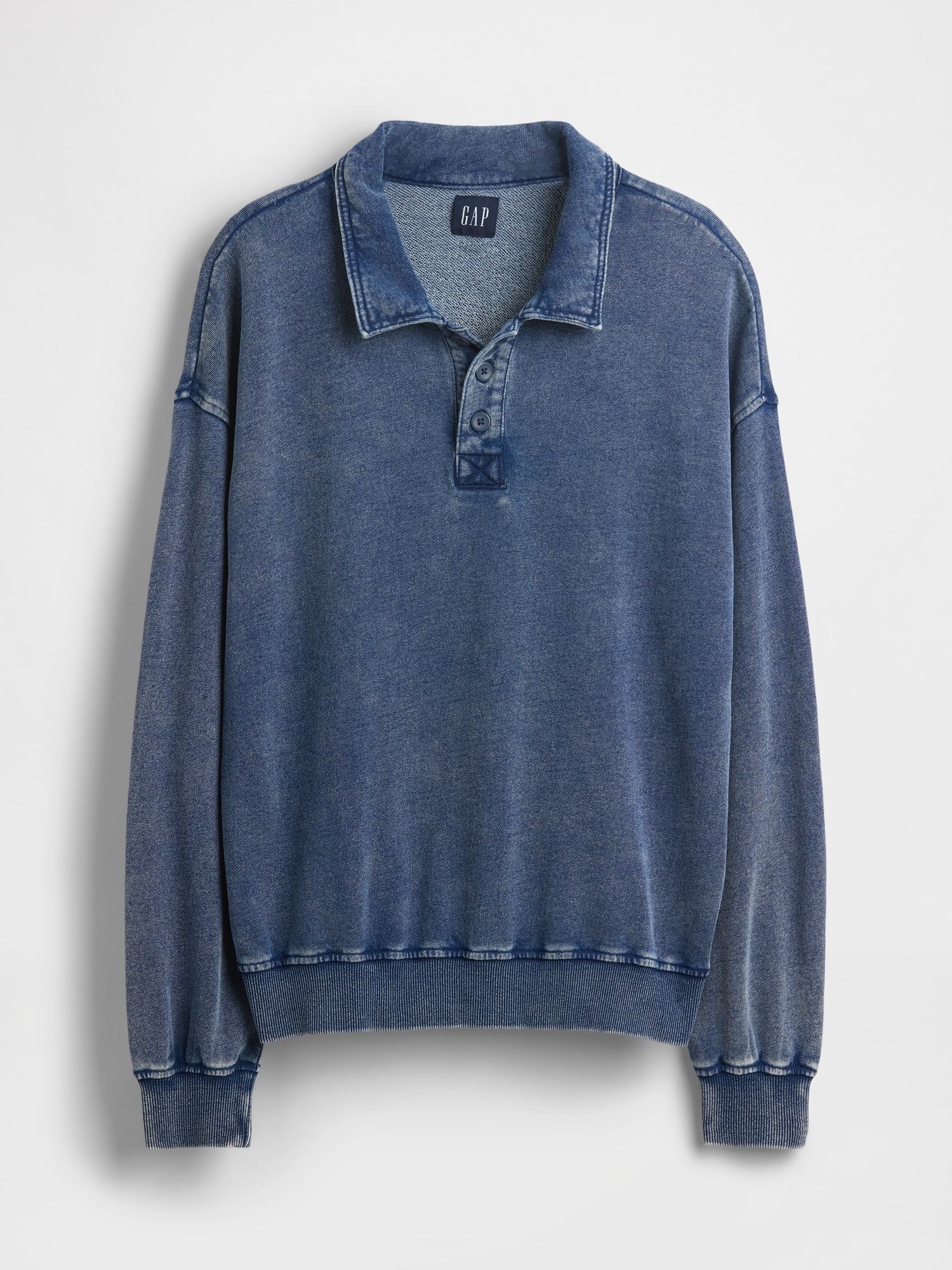 French Terry Oversized Polo Shirt Sweatshirt