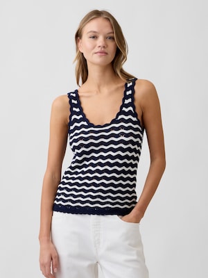 クロシェ スクープネック タンクトップ