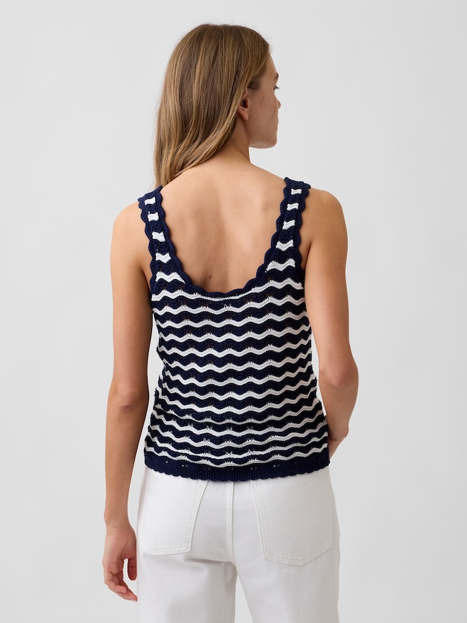 クロシェ スクープネック タンクトップ-1