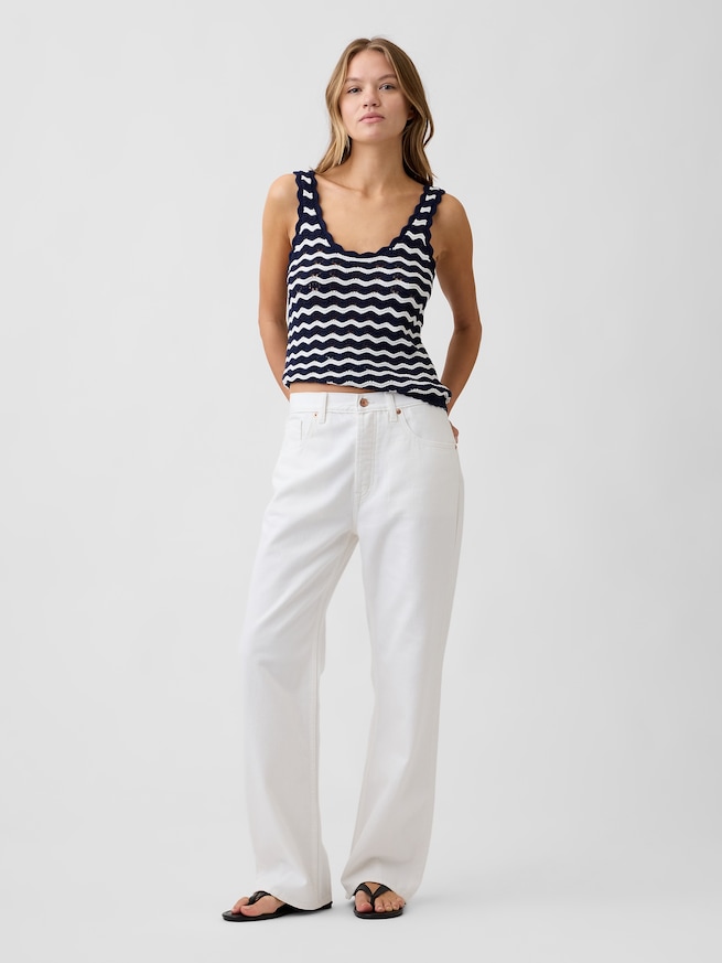 クロシェ スクープネック タンクトップ-2