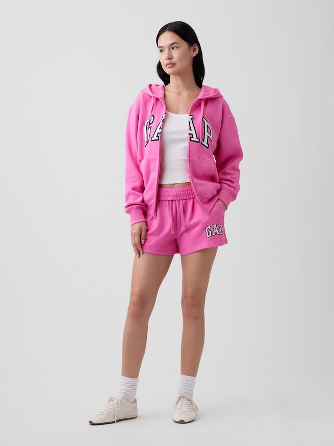 リラックスフィット GAPロゴ ジップアップパーカー-2