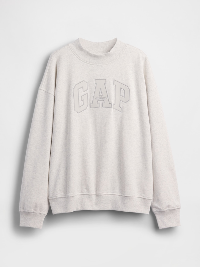 ヴィンテージソフト フレンチテリー オーバーサイズ モックネック GAPロゴ スウェットシャツ-4