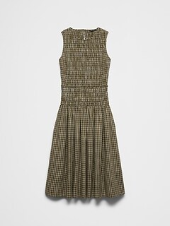 Seersucker Smocked Midi Dress | Banana Republic Factory