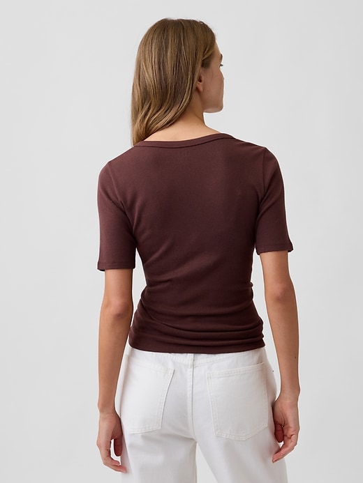 Modern Ribbed V-Neck Henley Top | Gap Factory