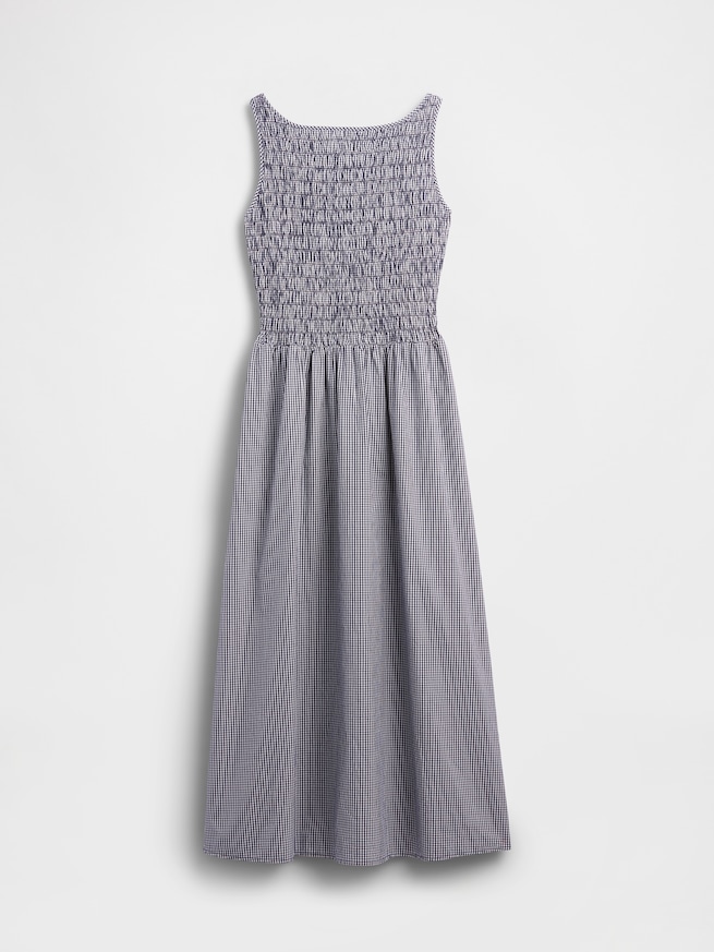 スモッキングギャザー ボートネック マキシワンピース-2