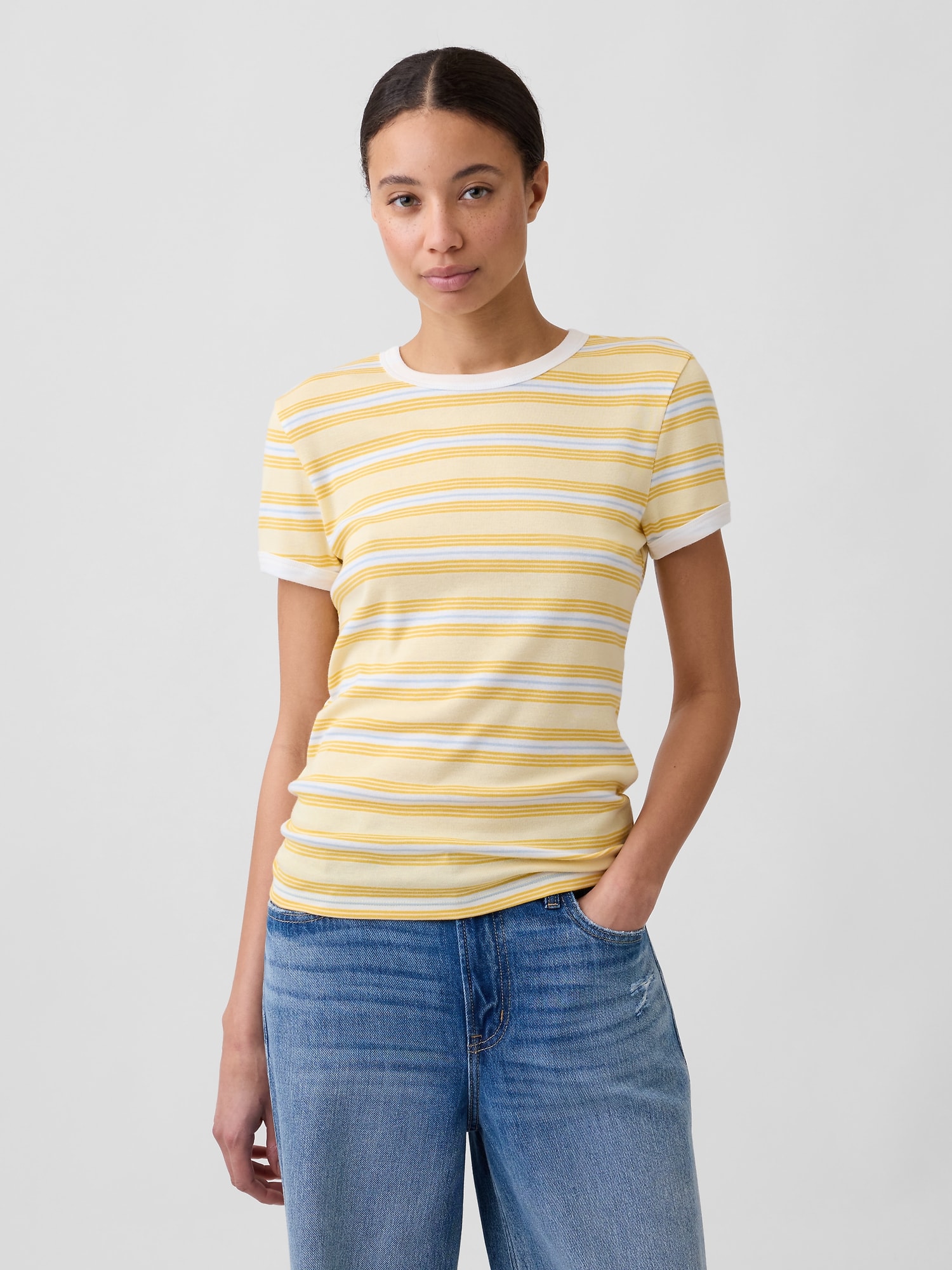 Modern Ribbed Crewneck T-Shirt