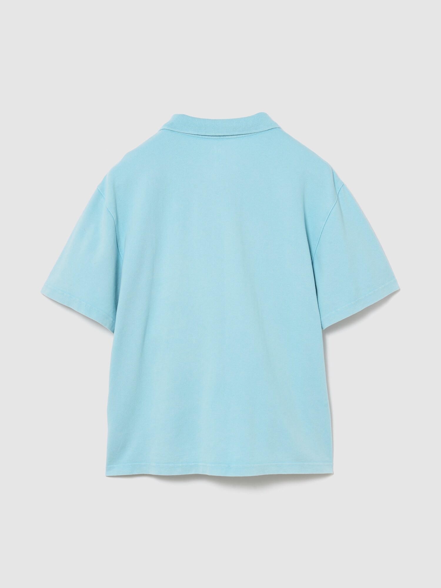 リラックスフィット ピケ クロップド ポロシャツ-4