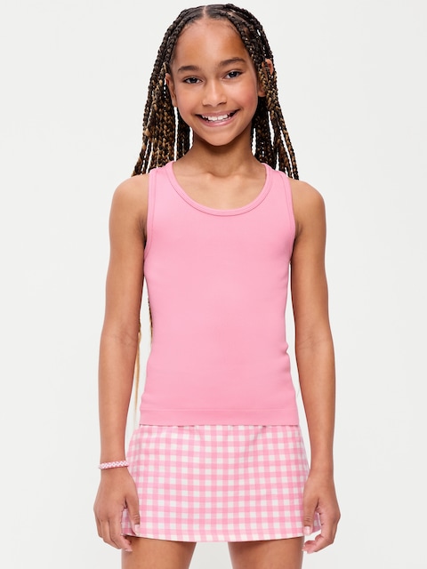 Fitted Seamless Ribbed Racerback Performance Top for Girls