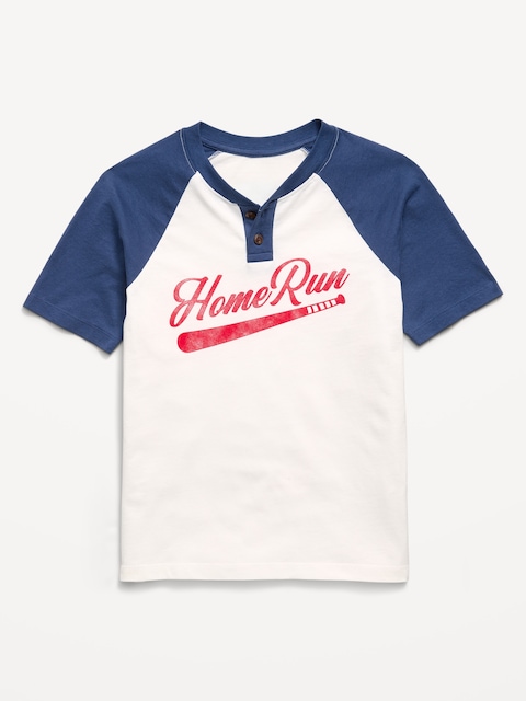 Softest Short-Sleeve Graphic Henley T-Shirt for Boys