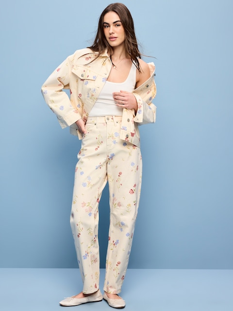 High-Waisted Barrel Jeans