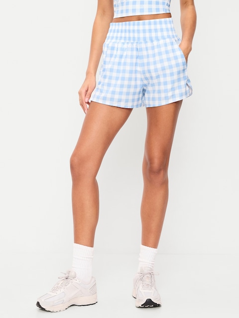 Extra High-Waisted Crinkle Run Shorts -- 3-inch inseam