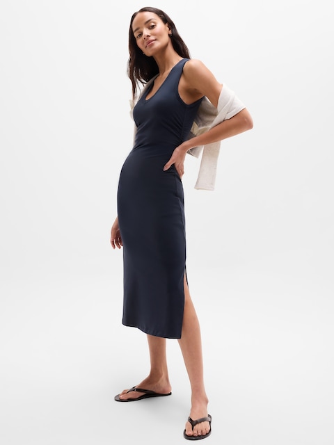 Essential V-Neck Midi Dress