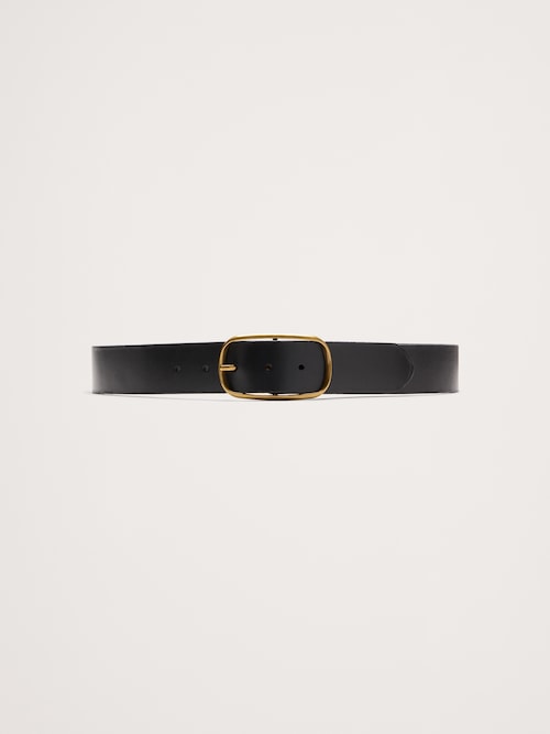 レザー オーバル バックル ベルト