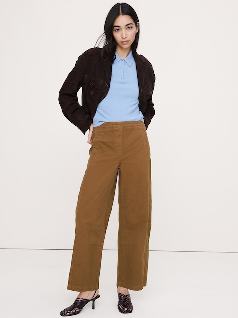 PANTALON DE PEINTRE DÉCONTRACTÉ À TAILLE MI-BASSE EXTENSIBLE