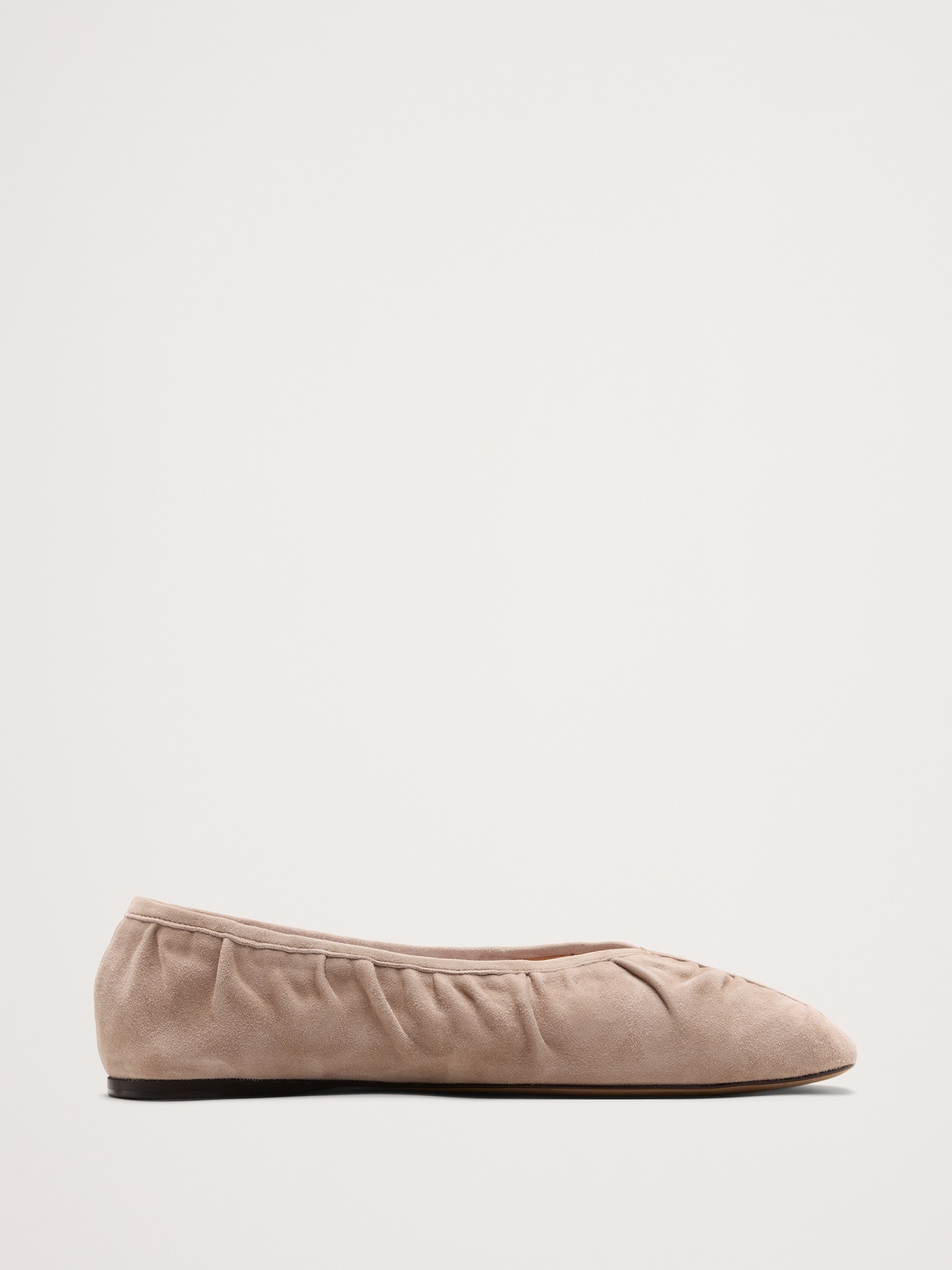 Ruched Suede Ballet Flat