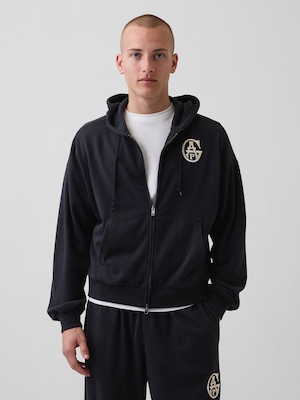 ヴィンテージソフト フレンチテリー GAPロゴ ダブルジップパーカー