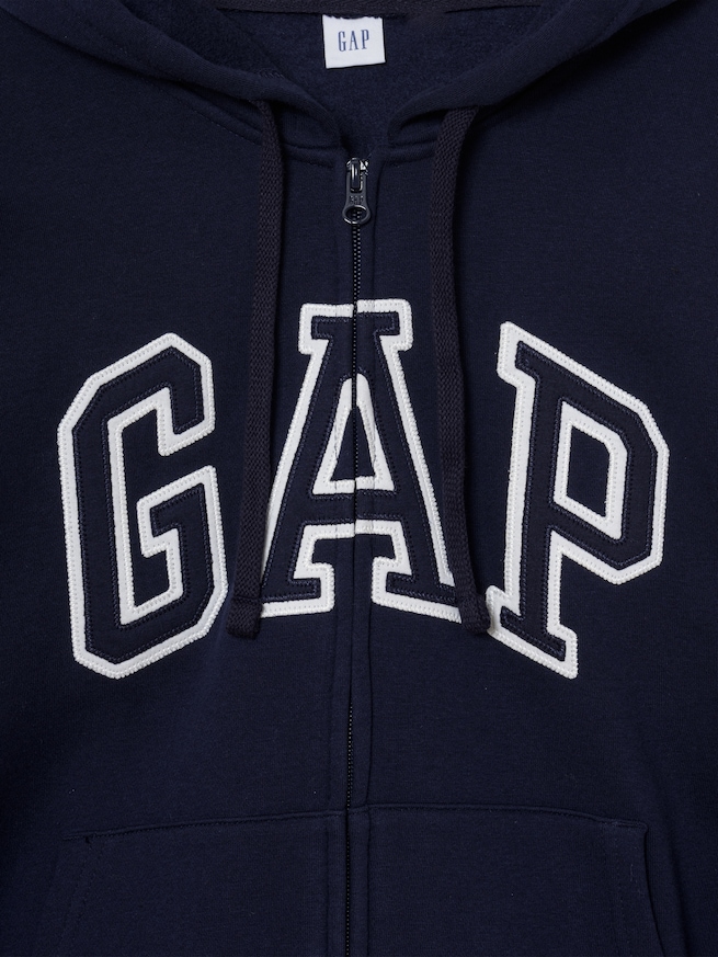 リラックスフィット GAPロゴ ジップアップパーカー-4