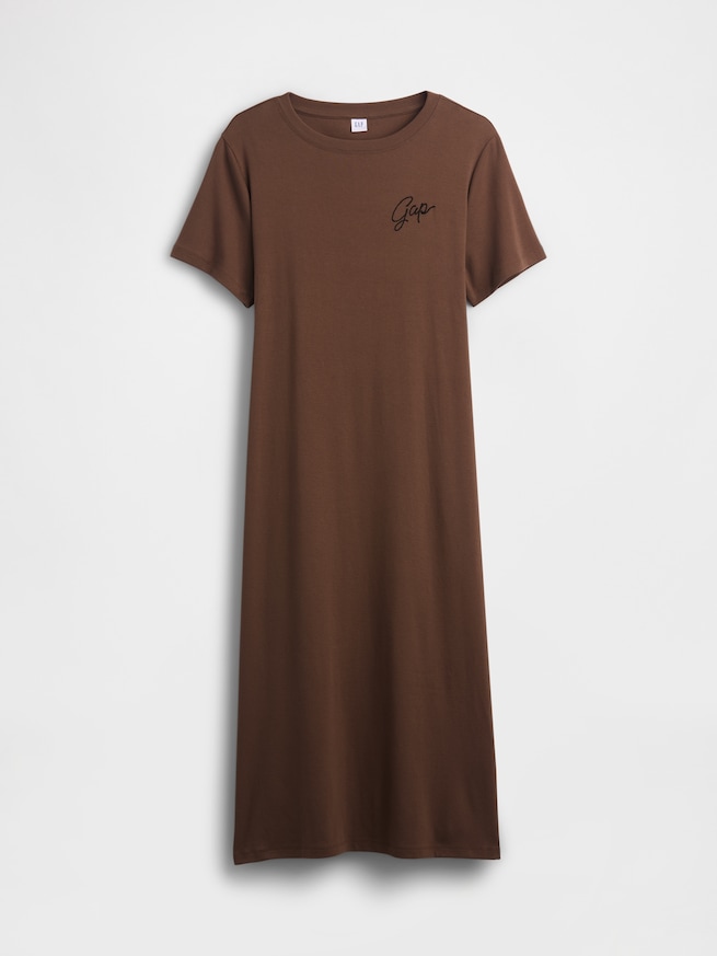 リラックスフィット GAPロゴ カットアウトTシャツ ミディワンピース-4