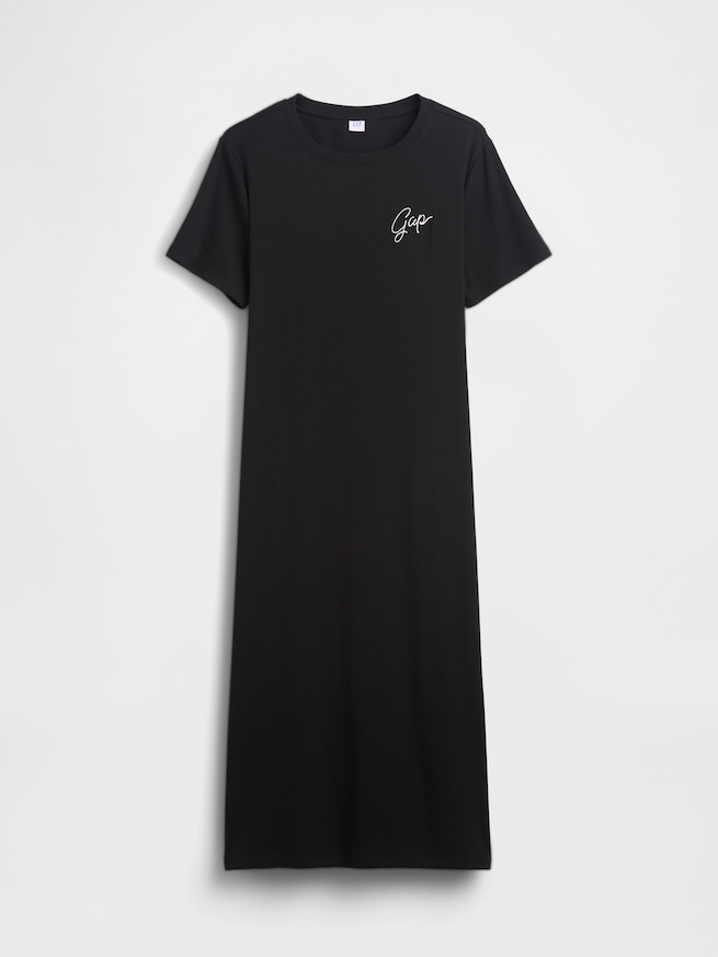 リラックスフィット GAPロゴ カットアウトTシャツ ミディワンピース-4