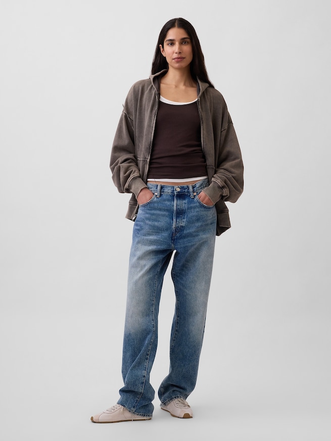 ヘビーウェイト オーバーサイズ ジップアップパーカー-2