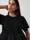 オーガニックコットン オーバーサイズ ミックスメディア ティアードTシャツ-3