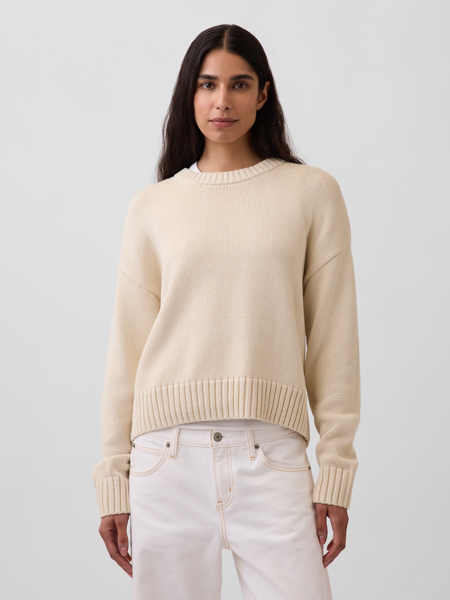 100% Cotton Oversized Crop Sweater