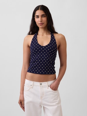 クロースニット ホルターネック クロップドトップス