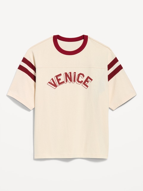 T-SHIRT ÉPAIS DE STYLE FOOTBALL À MANCHES COURTES