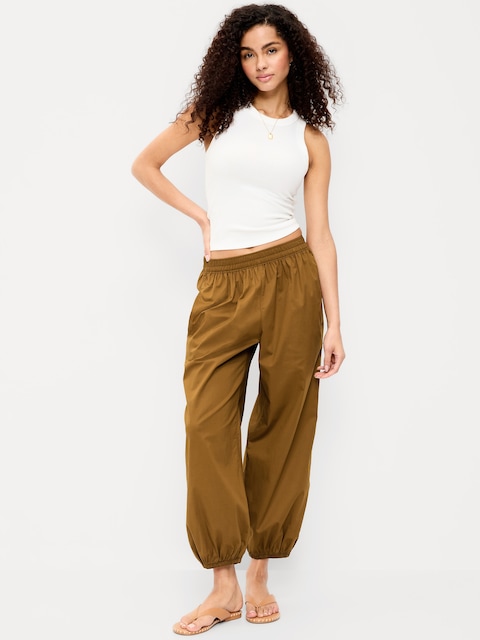 PANTALON PARACHUTE LÉGER À TAILLE EXTENSIBLE