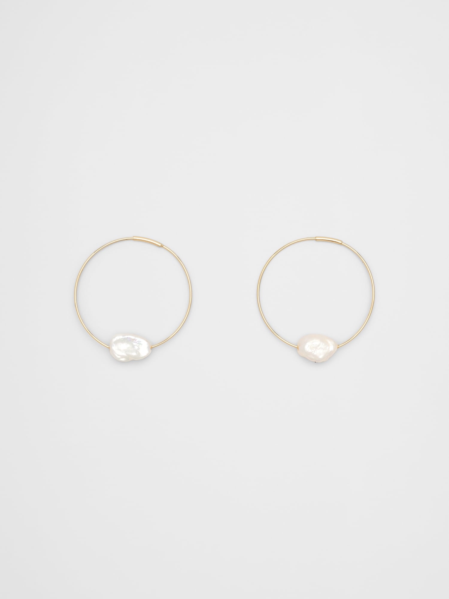 Pearl Wire Hoop Earrings
