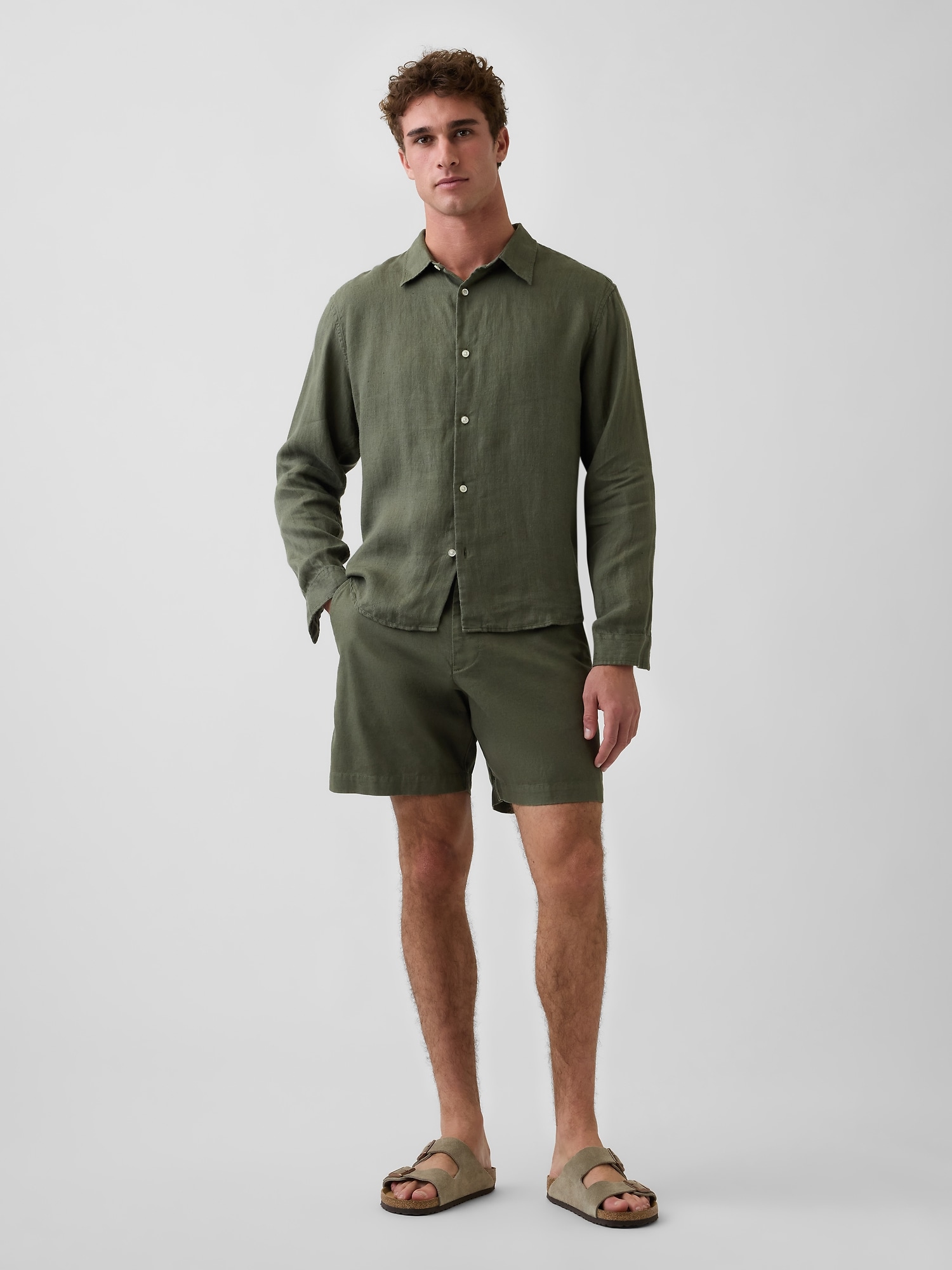 7.5" Linen-Cotton Shorts