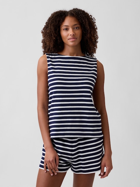 Stripe Boatneck Top