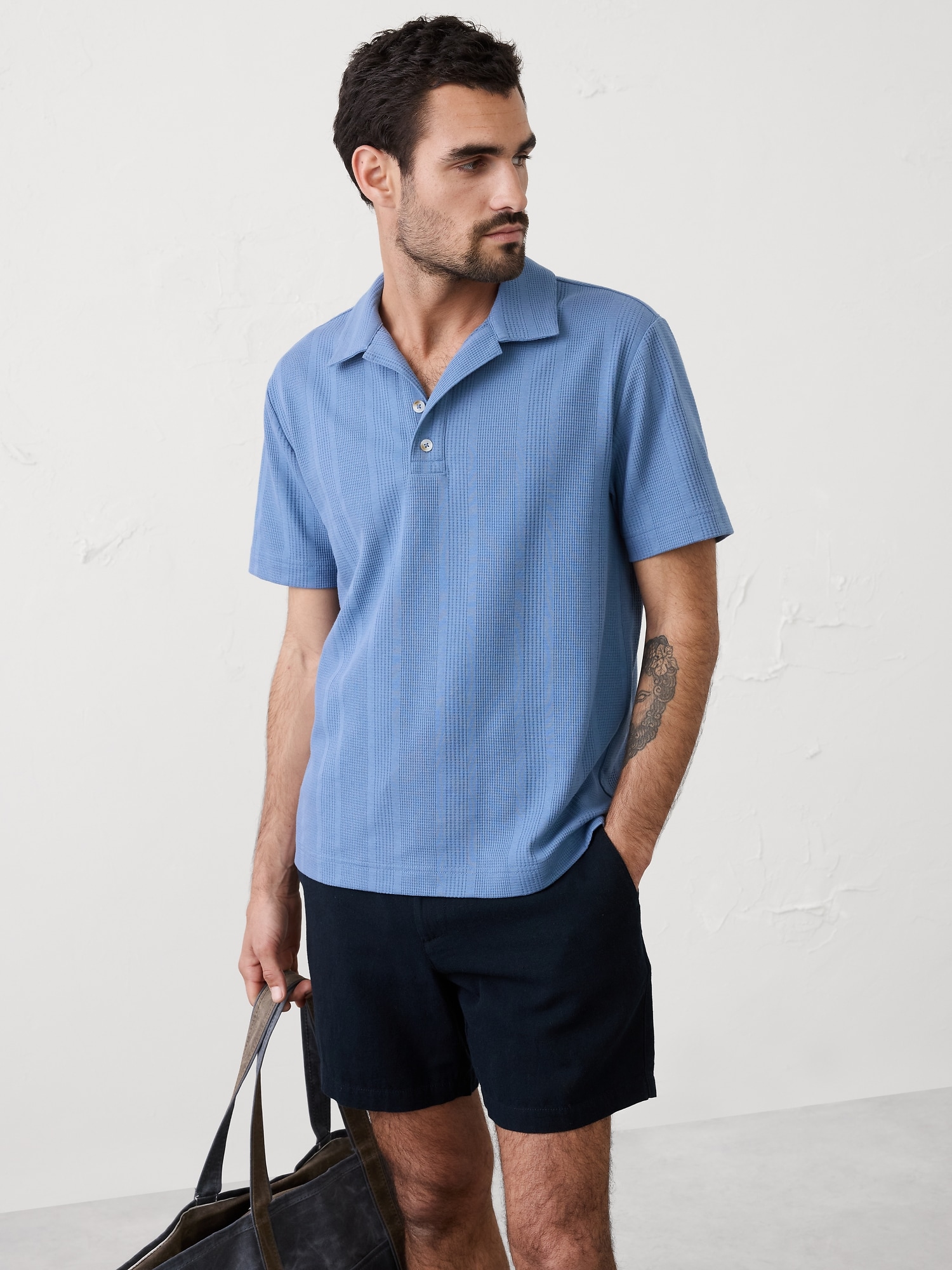 Standard-Fit Textured Polo