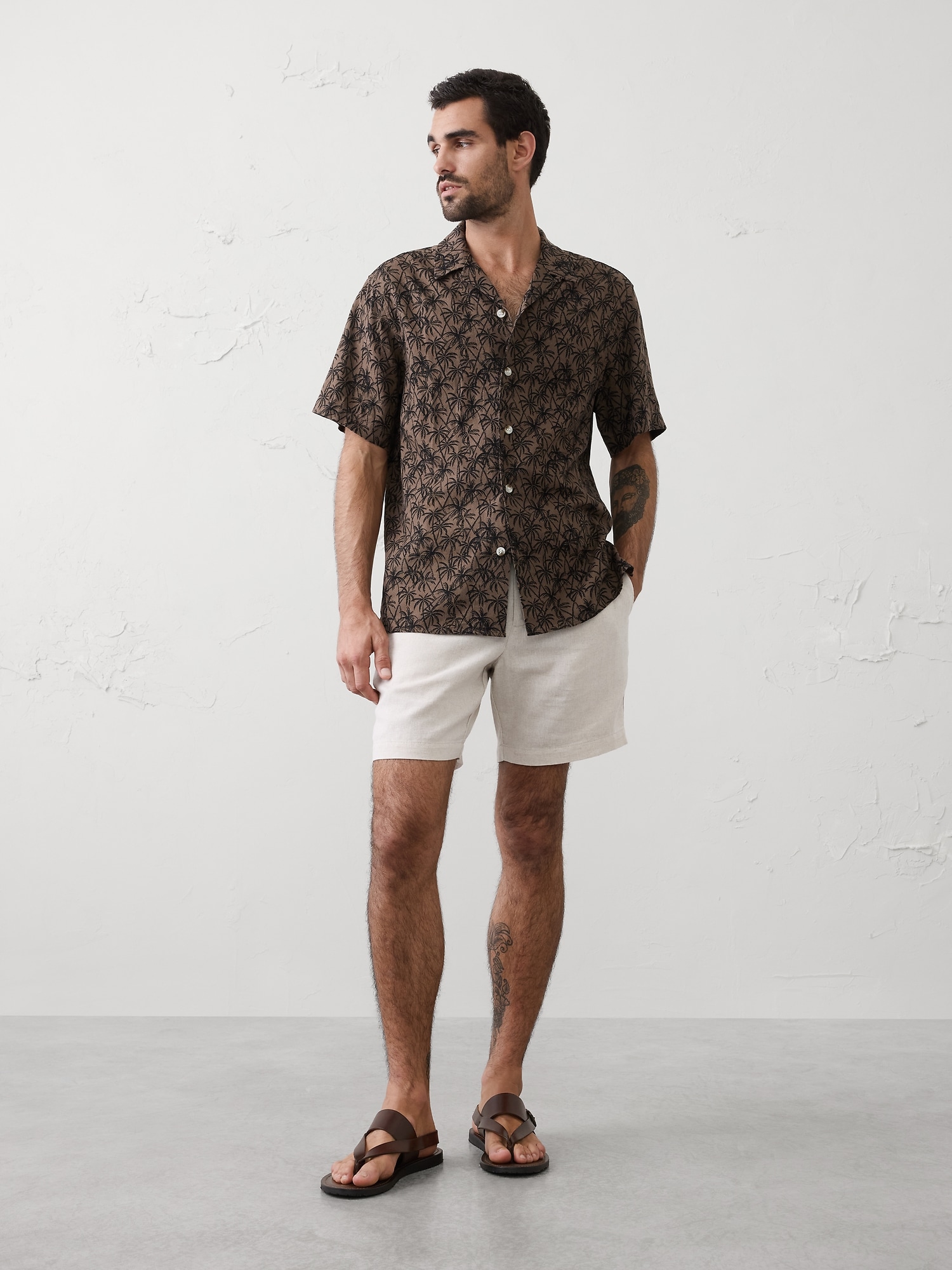 Standard-Fit Textured Resort Shirt