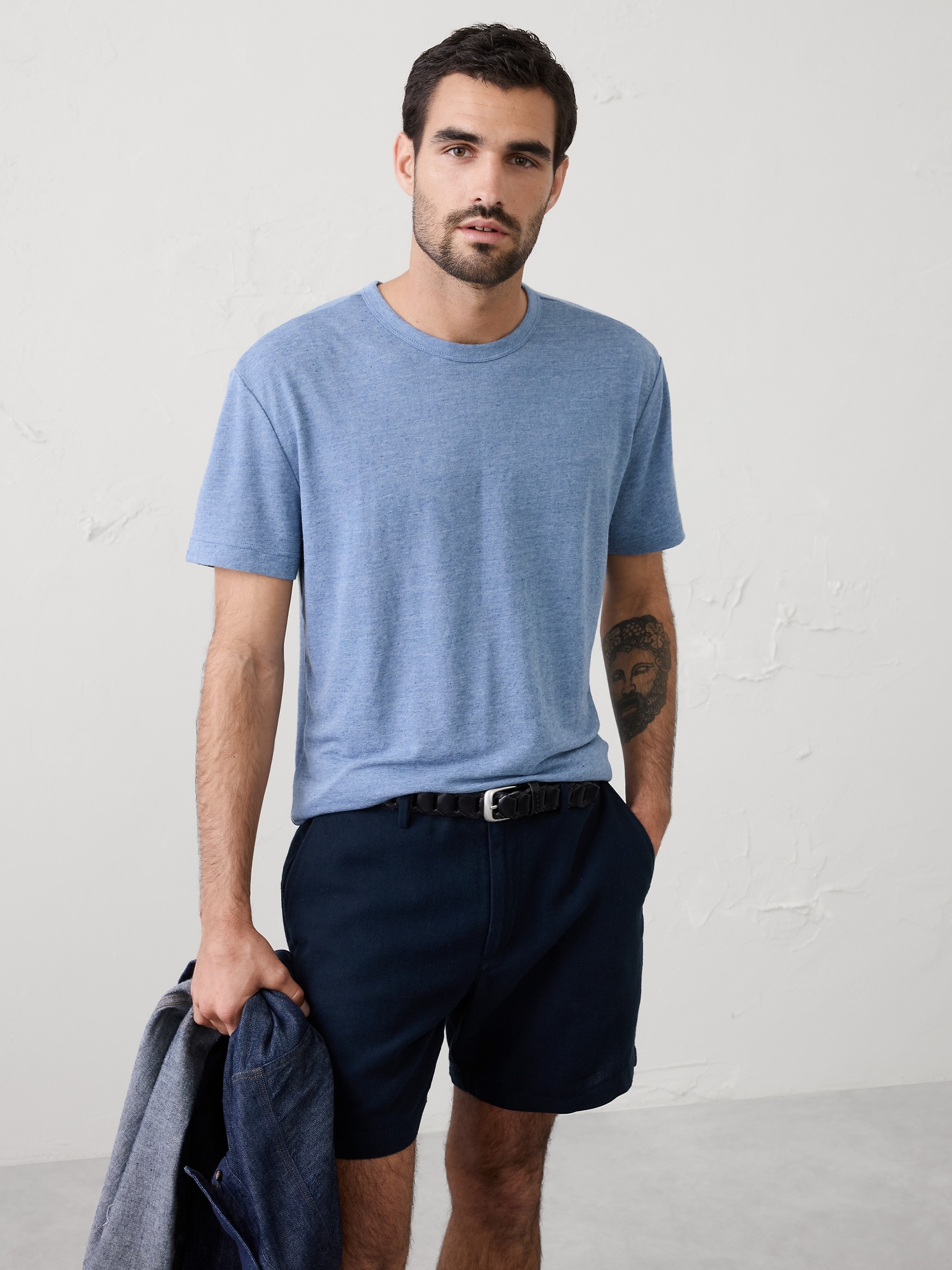Standard-Fit Linen-Blend T-Shirt