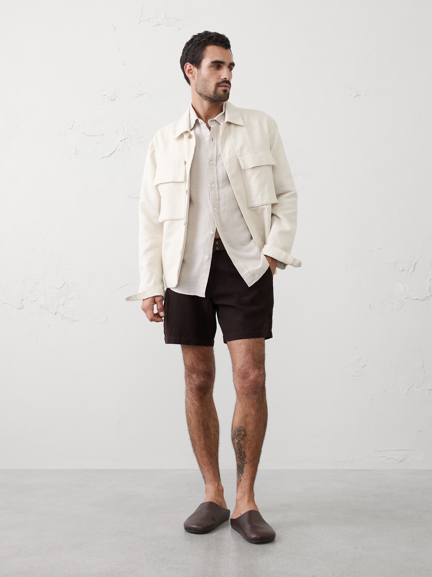 Slim-Fit 7" Linen-Blend Short