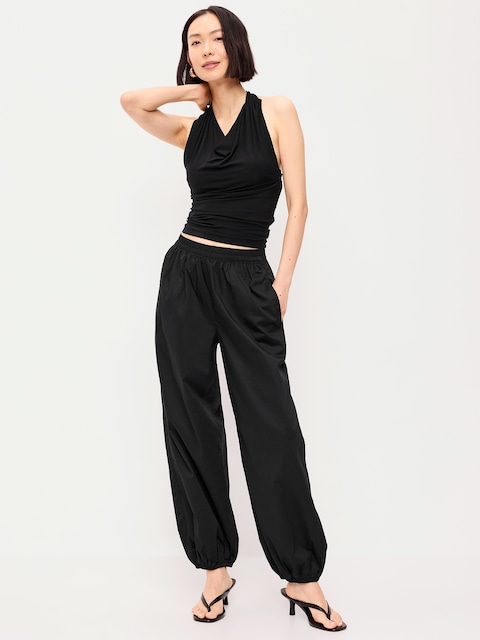 PANTALON PARACHUTE LÉGER À TAILLE EXTENSIBLE