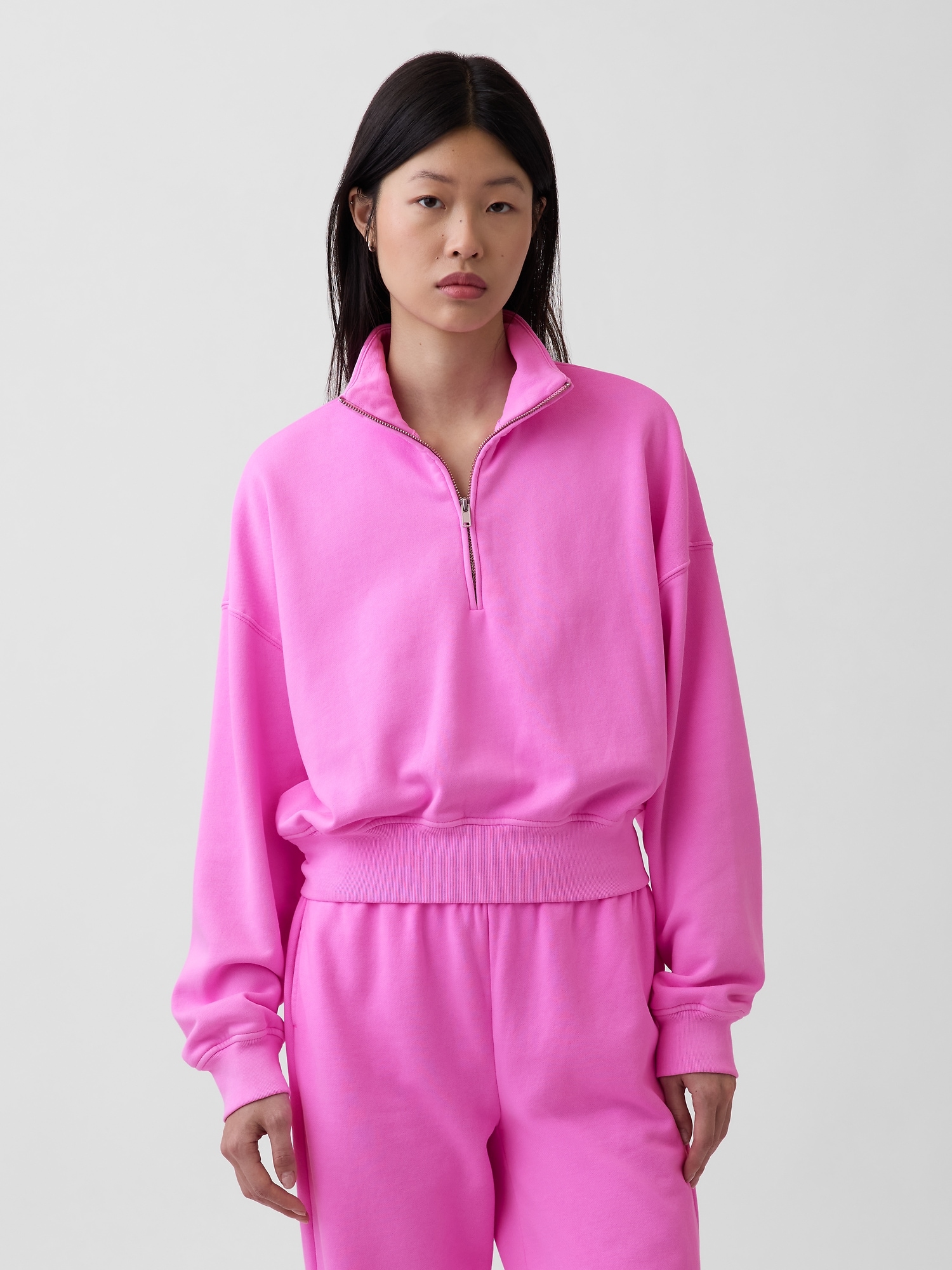 VintageSoft Oversized Half-Zip Wedge Pullover