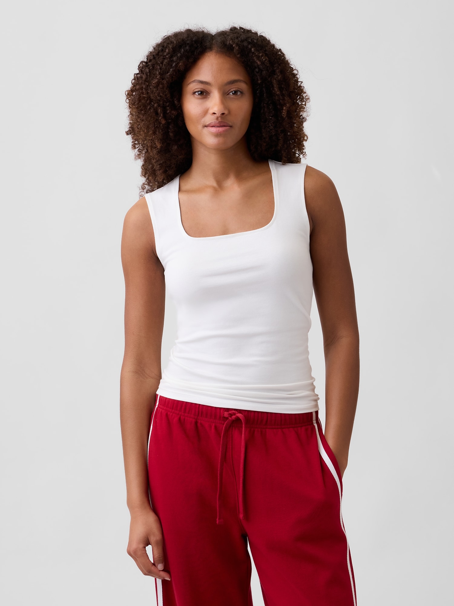 Squareneck Shell Tank Top